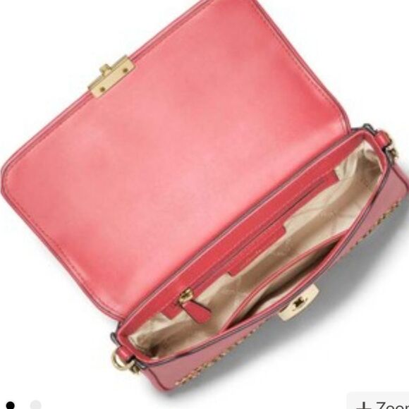 Michael Kors Bradshaw Monogram Print Convertible Shoulder Bag- Dahlia - Picture 10 of 15